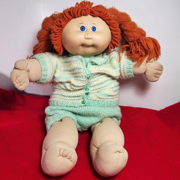 Vintage Cabbage Patch Girl Doll Red Yarn Hair Blue Eyes 1978 1983 OAA OK Factory - Picture 1 of 16